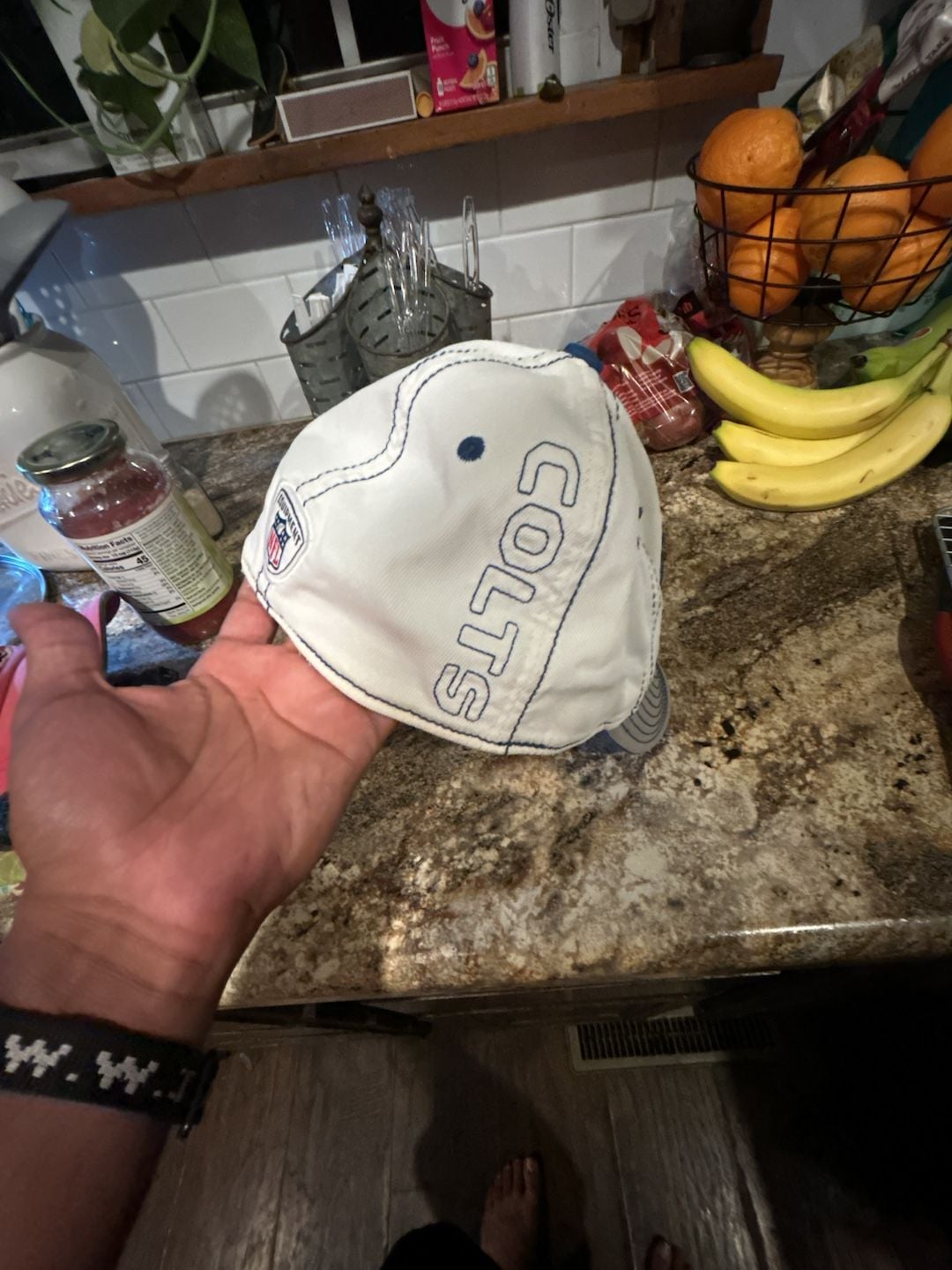 Indianapolis Colts Reebok On-Field NFL White Adjustable Cap 3