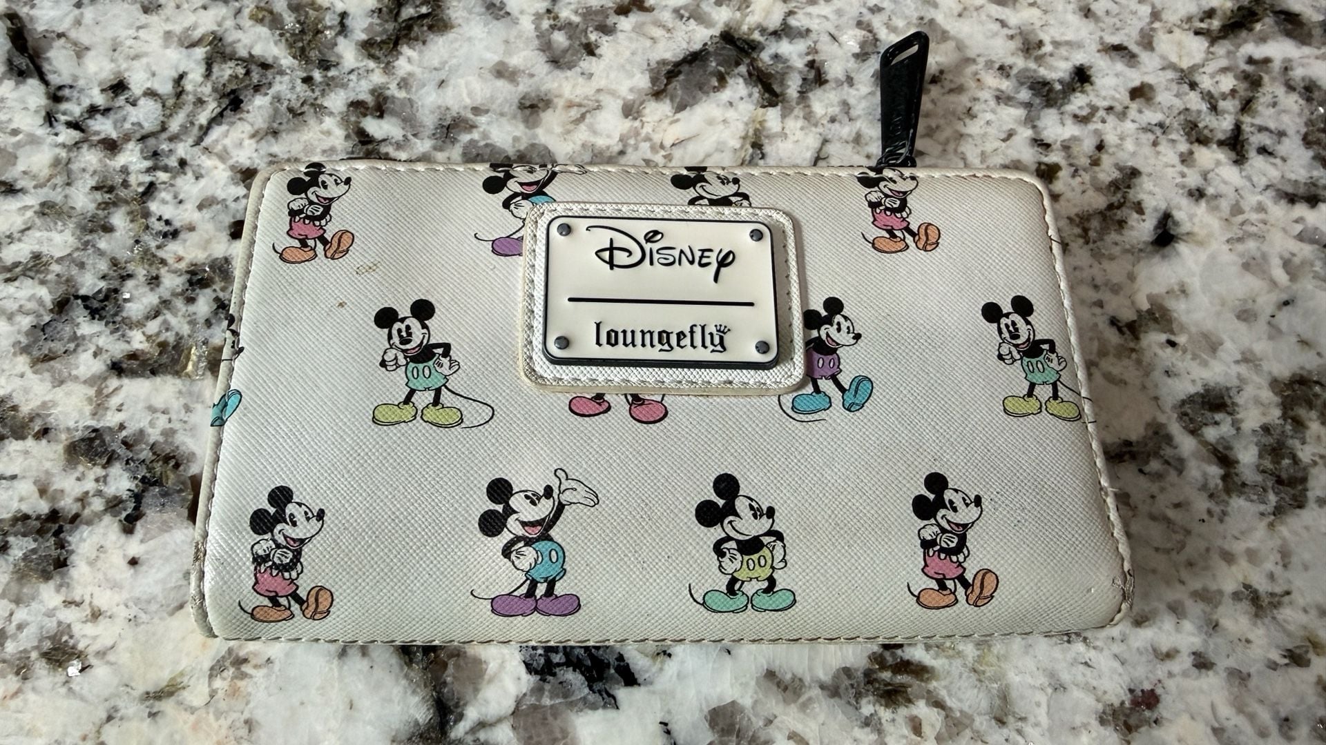 Loungefly Disney Mickey Mouse Pastel Poses All Over Print Zip-Around Wallet 1