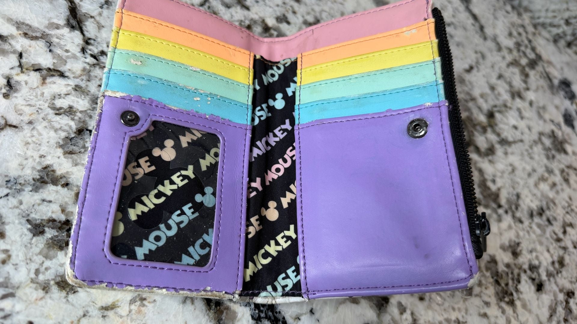 Loungefly Disney Mickey Mouse Pastel Poses All Over Print Zip-Around Wallet 2