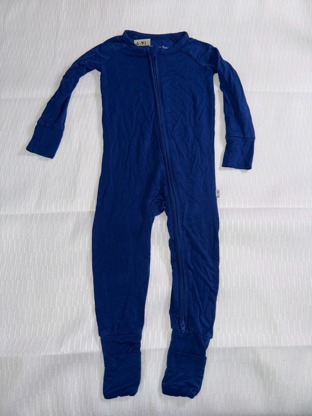 Wildflower Baby Royal Blue Bamboo Viscose Zip Footie Pajamas 2