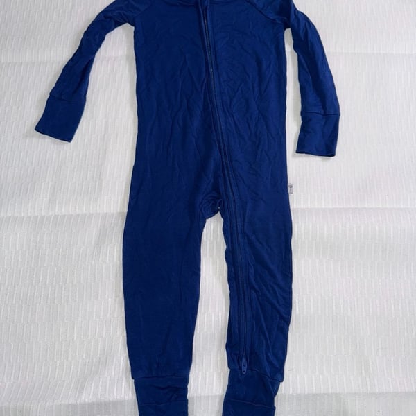 Wildflower Baby Royal Blue Bamboo Viscose Zip Footie Pajamas