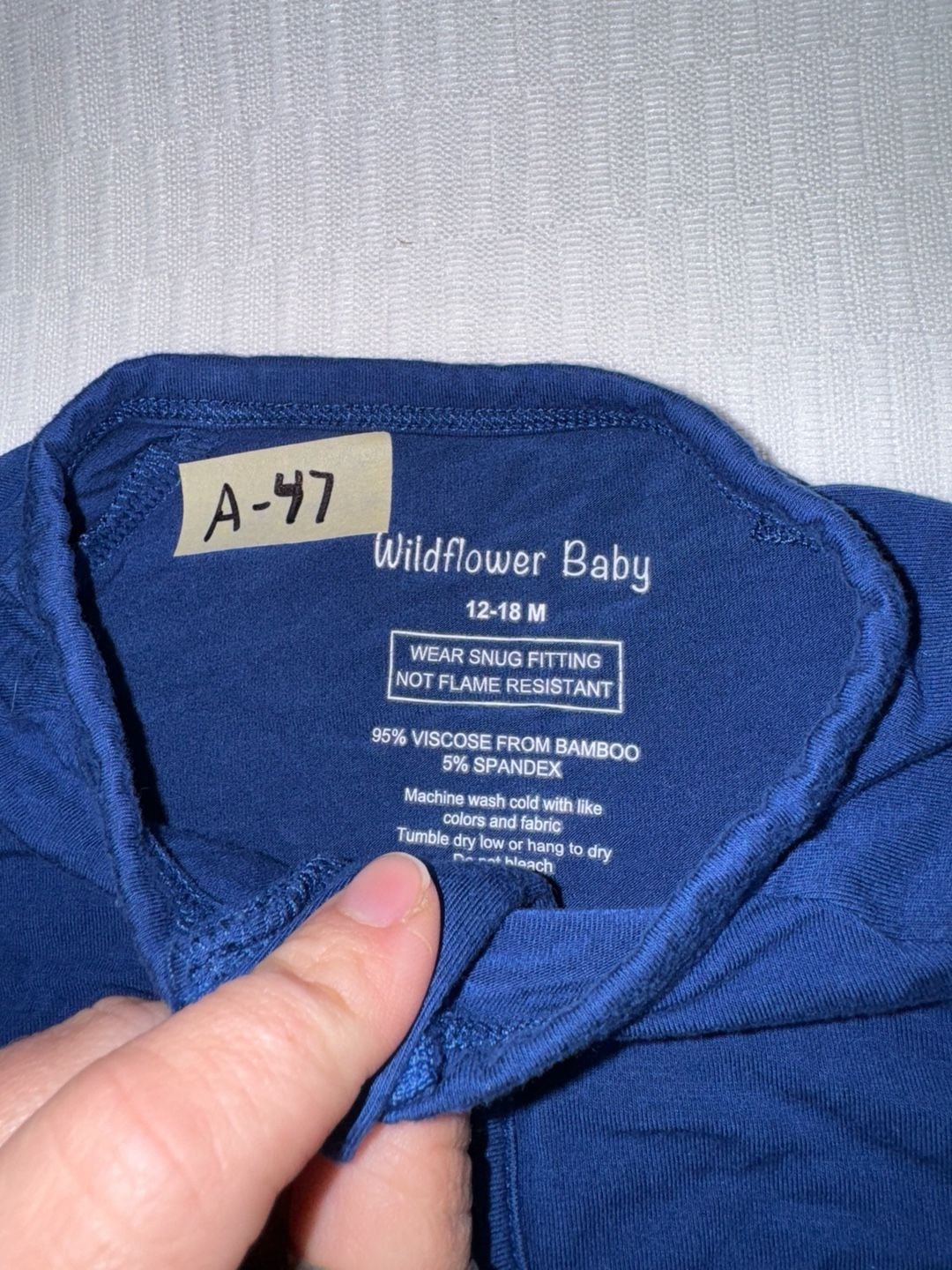 Wildflower Baby Royal Blue Bamboo Viscose Zip Footie Pajamas 3