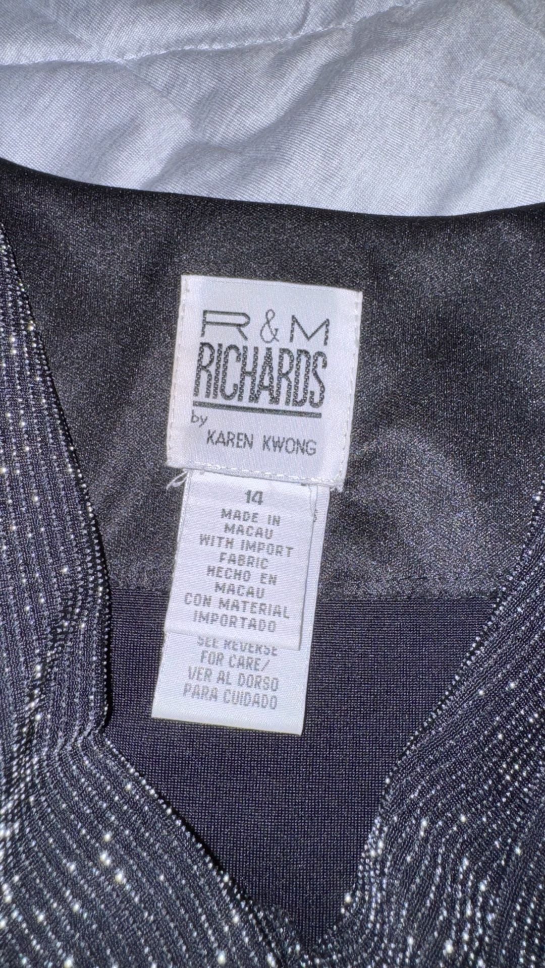 R&M Richards by Karen Kwong Sleeveless Shimmer Metallic Cowl Neck Tank Top 3
