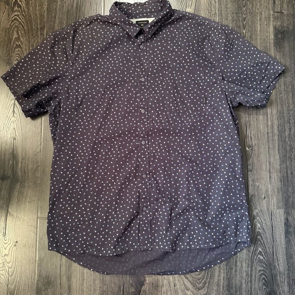 Quiksilver Mens XXL Shirt Short Sleeve Button Up Geometric Print Modern Fit