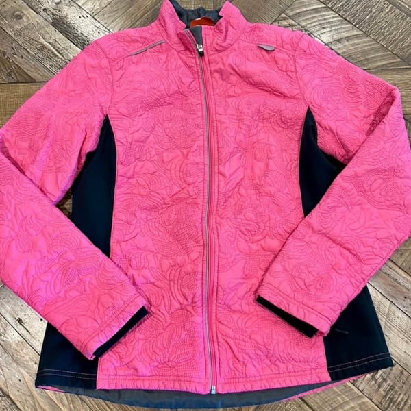 Saucony Women's Quilted Full-Zip Athletic Performance Jacket, Pink