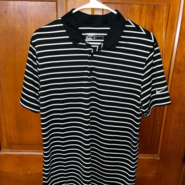 Nike Golf Dri-Fit Striped Polo Shirt Men's Size M