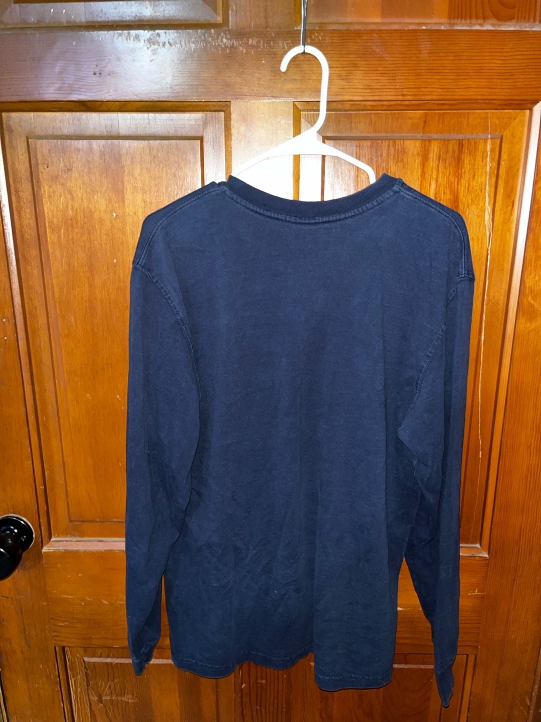 Carhartt Men's Long Sleeve Henley Pocket T-Shirt Navy Blue Size Medium 4