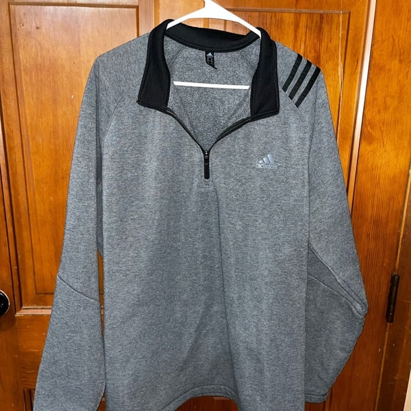 Adidas Golf Men's Heather Gray Quarter Zip Fleece Pullover