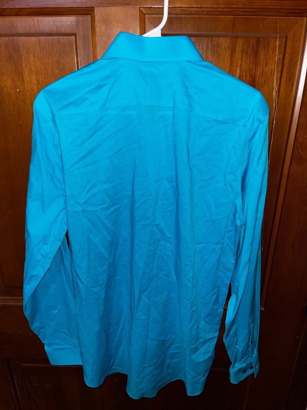 JF J.Ferrar Men's Slim Fit Long Sleeve Stretch Dress Shirt - Bright Blue 2