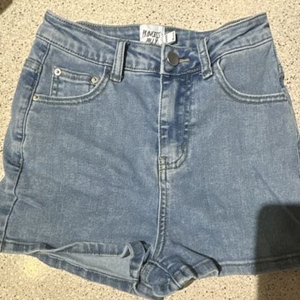 Princess Polly High-Waisted Blue Denim Shorts