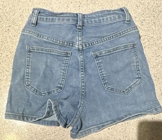 Princess Polly High-Waisted Blue Denim Shorts 2