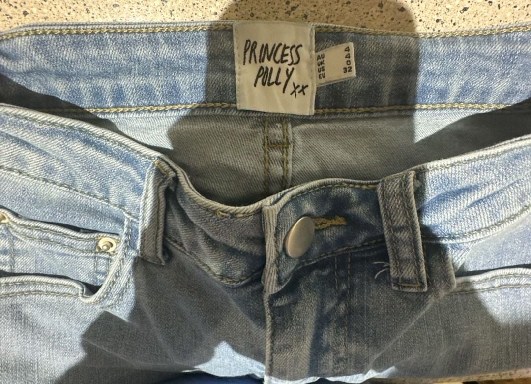 Princess Polly High-Waisted Blue Denim Shorts 3