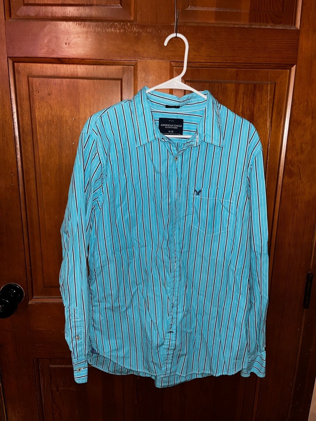 American Eagle Outfitters Men's Vintage Fit Long Sleeve Striped Button Down Shirt XL 2