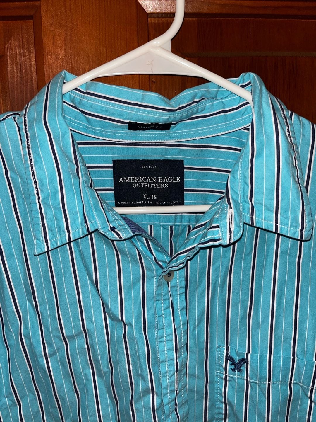 American Eagle Outfitters Men's Vintage Fit Long Sleeve Striped Button Down Shirt XL 3