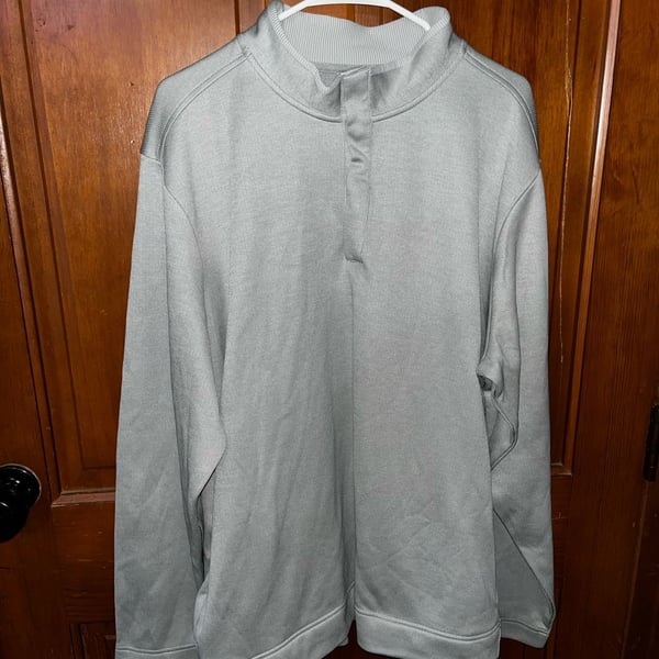 BCG Golf Men's Gray Snap Button Long Sleeve Pullover