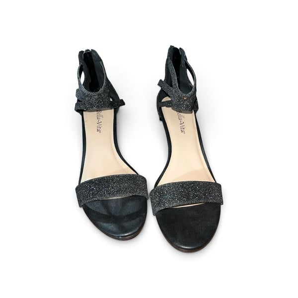 Bella Vita Everly Black Glitter Heeled Sandals