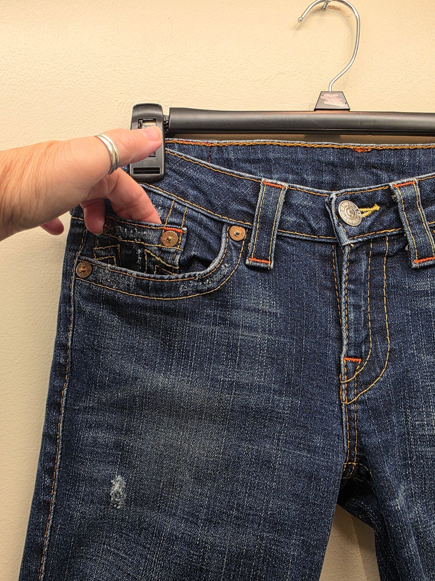 True Religion Joey Bootcut Distressed Denim Jeans 5