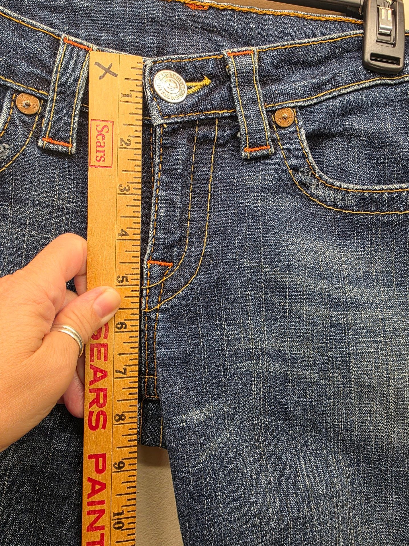 True Religion Joey Bootcut Distressed Denim Jeans 9