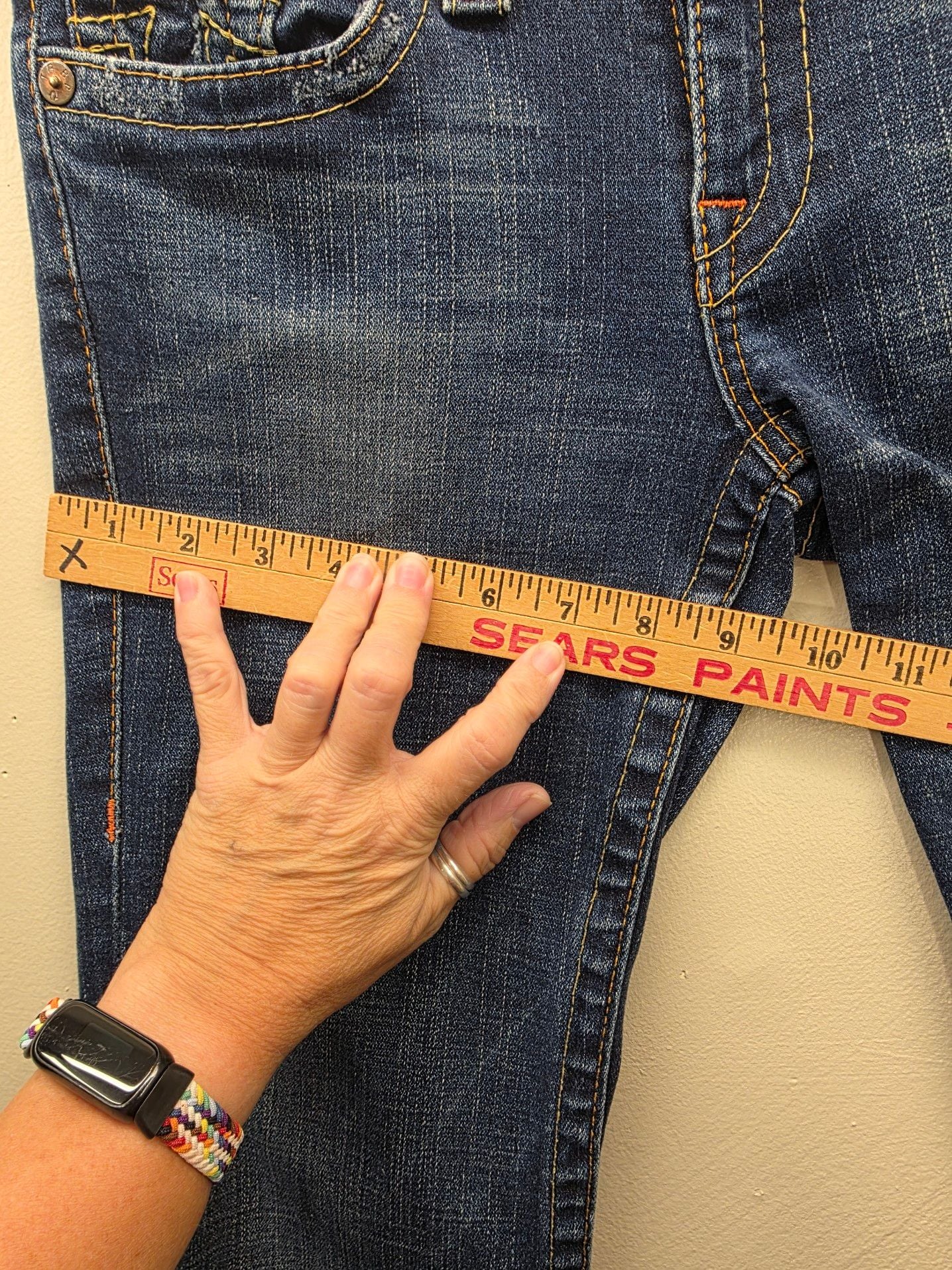 True Religion Joey Bootcut Distressed Denim Jeans 10