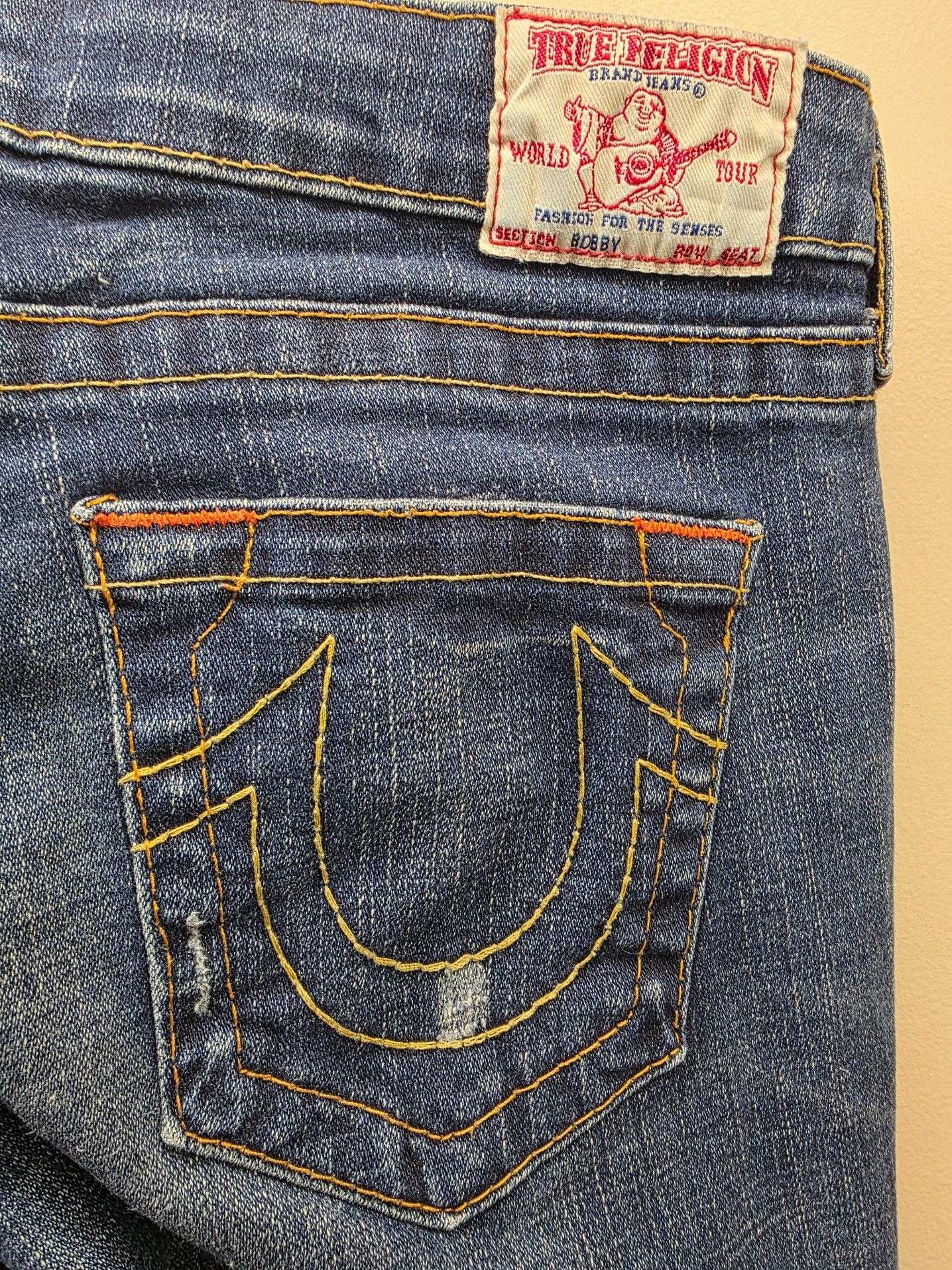 True Religion Joey Bootcut Distressed Denim Jeans 13