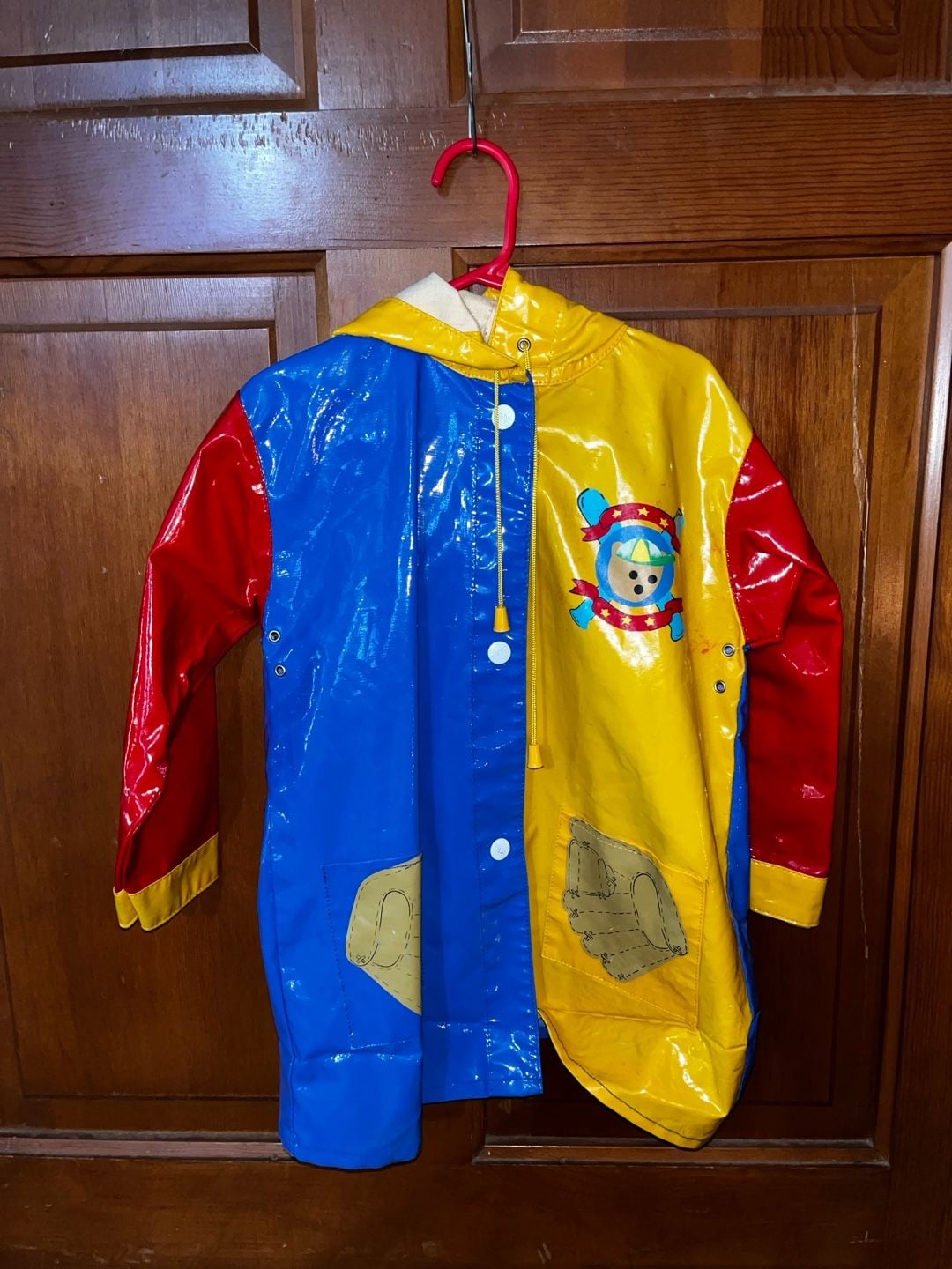 Vintage Kids Baseball Themed Vinyl Raincoat Size 3 2