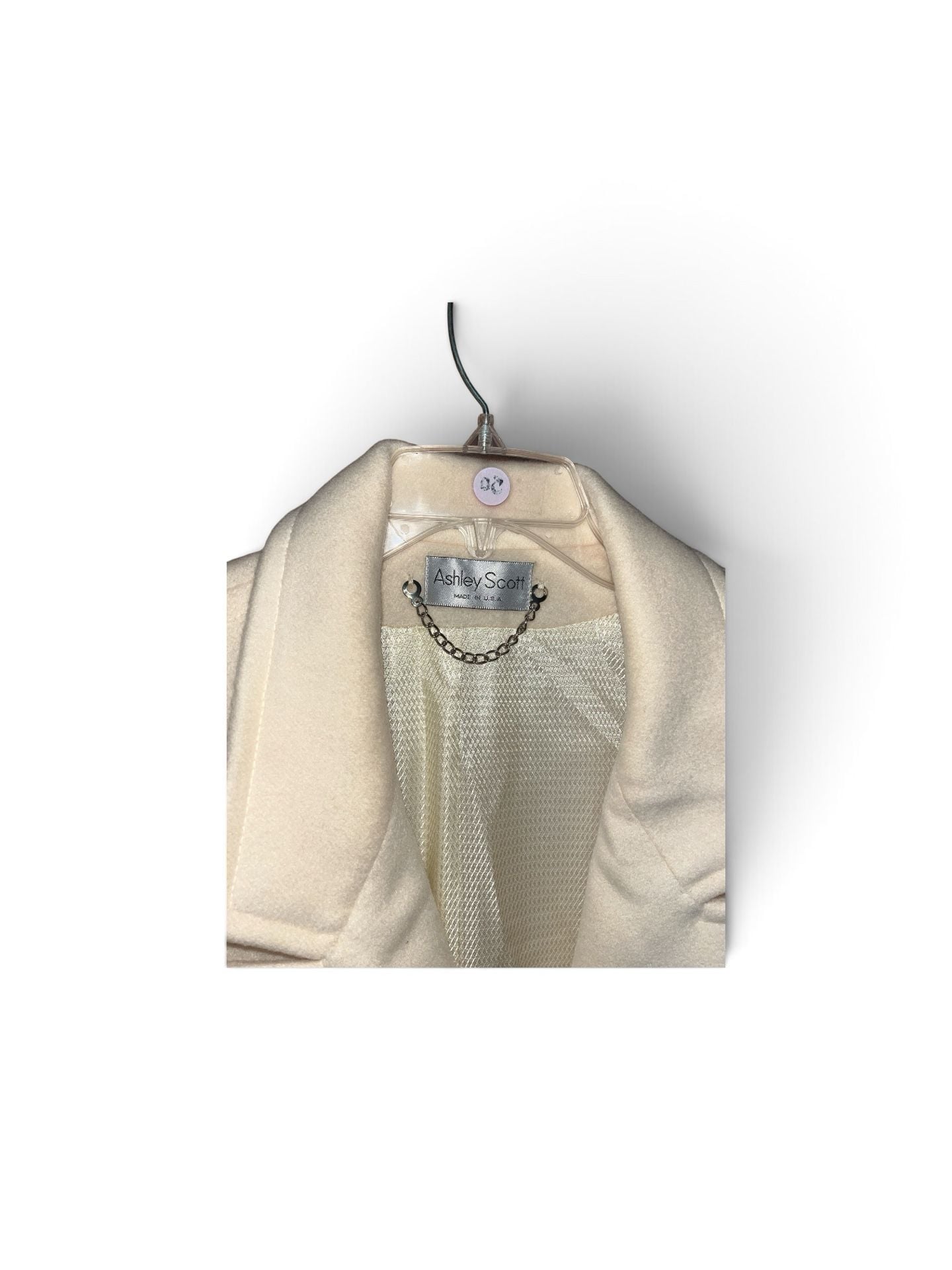 Ashley Scott Vintage Double-Breasted Cream Wool Trench Coat 3