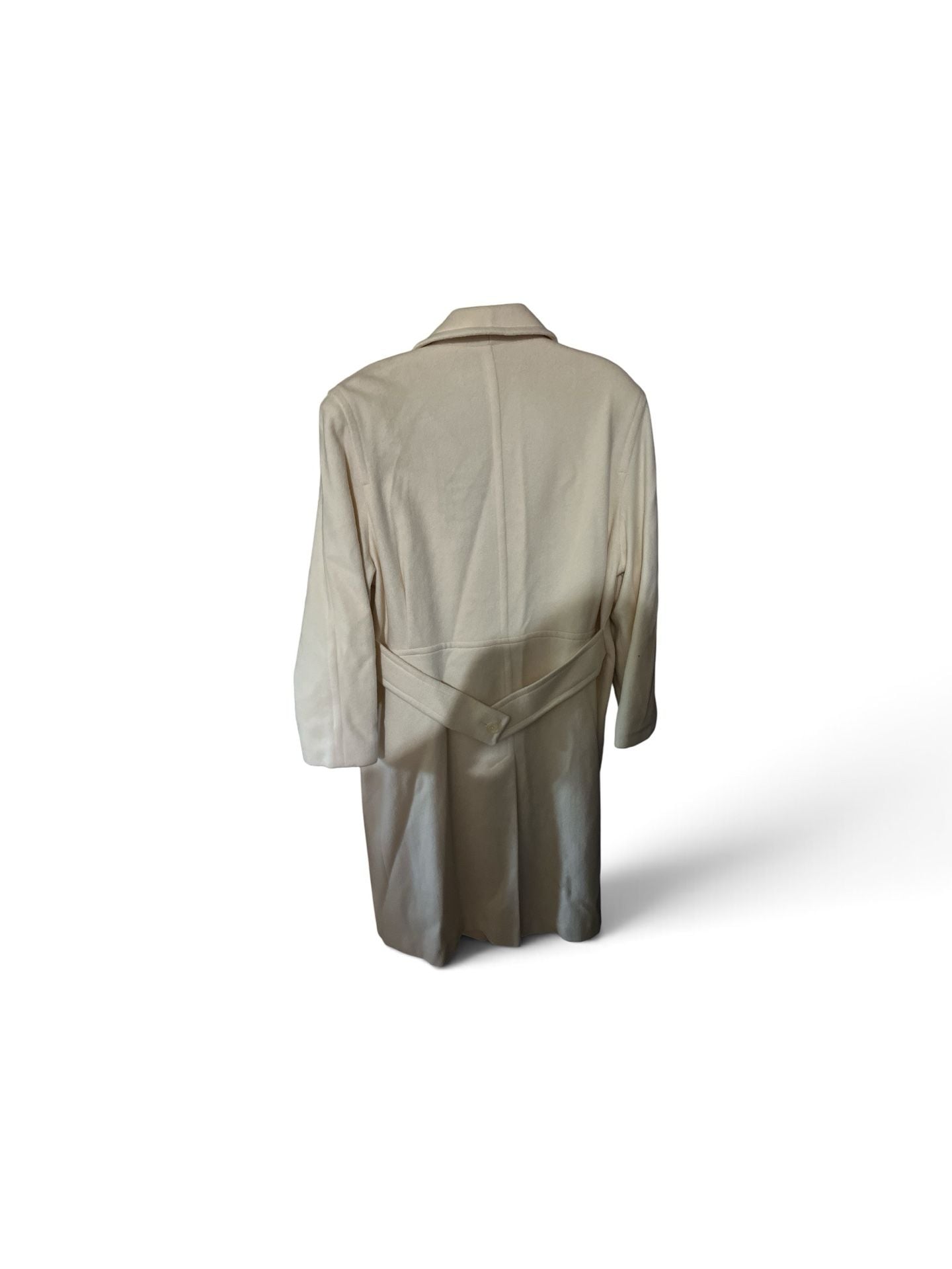Ashley Scott Vintage Double-Breasted Cream Wool Trench Coat 5