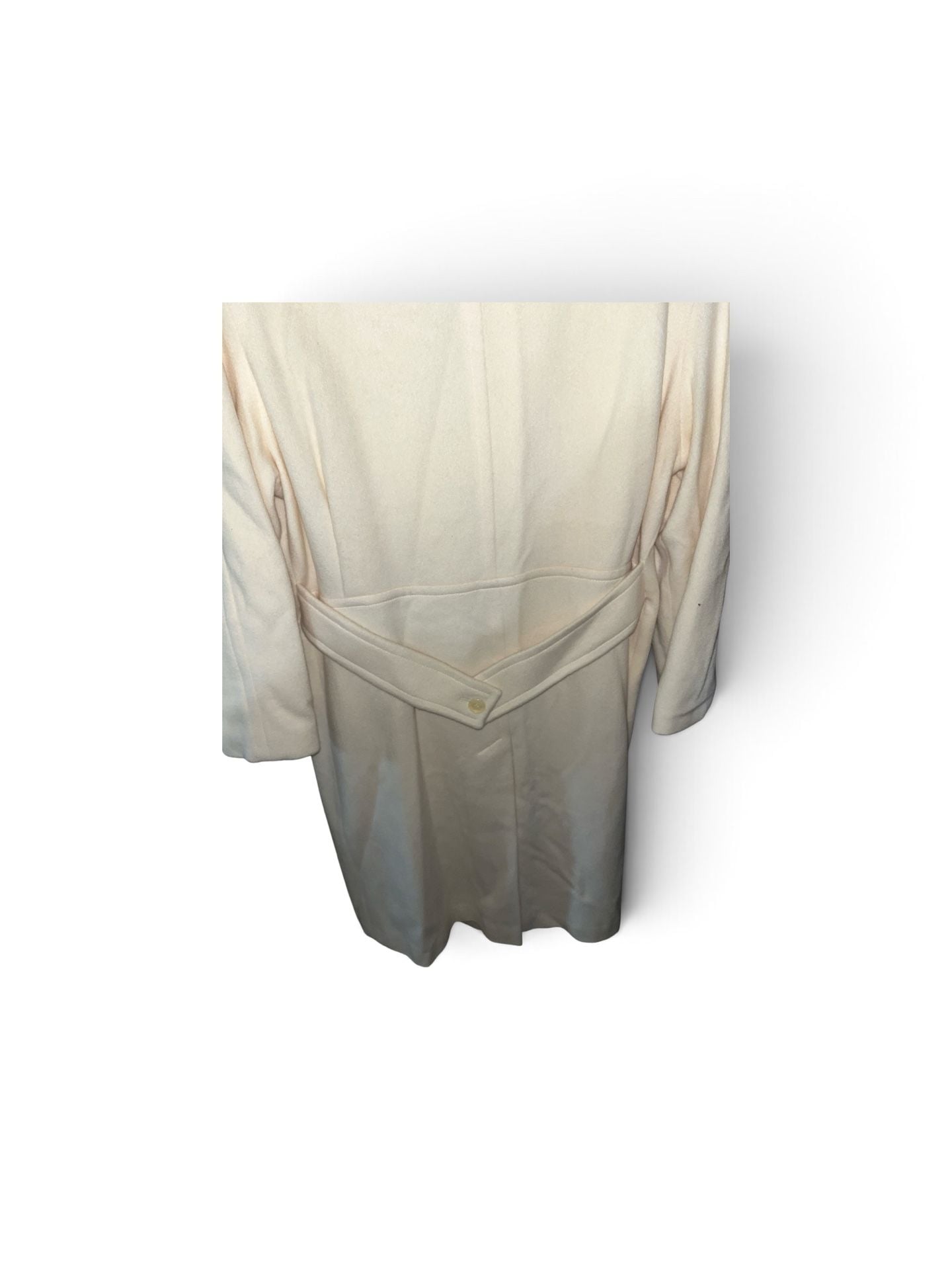 Ashley Scott Vintage Double-Breasted Cream Wool Trench Coat 6