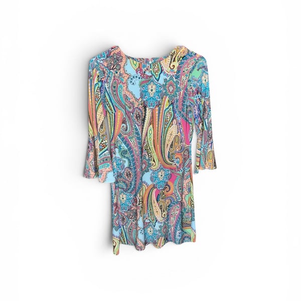 Tommy Hilfiger Jaipur Paisley Matte Jersey Bell Sleeve Shift Dress