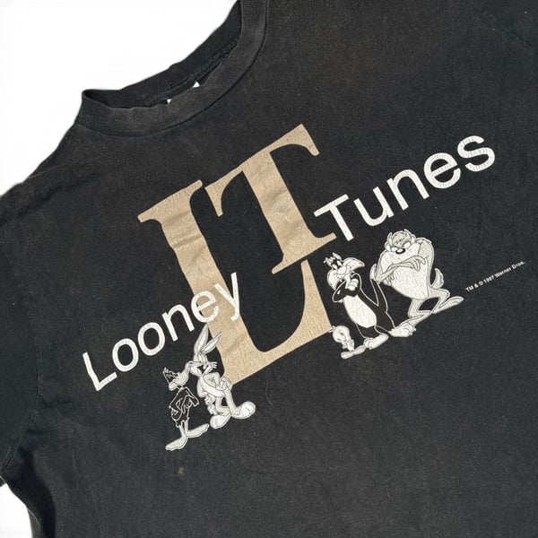 Vintage 1997 Looney Tunes LT Graphic T-Shirt Black XL Warner Bros