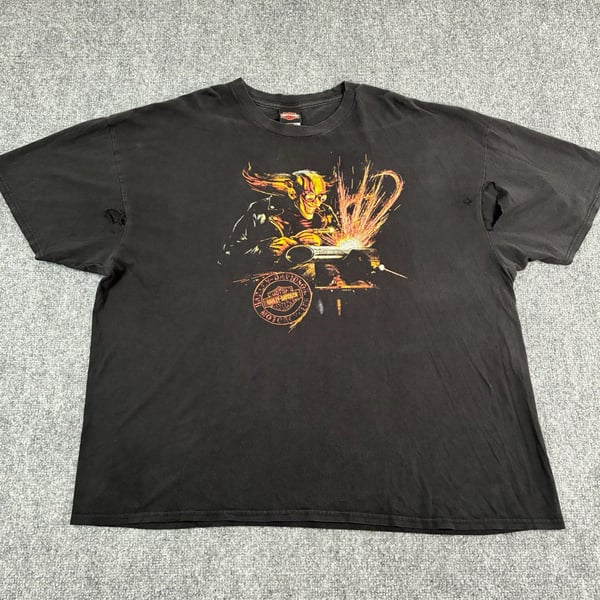 Vintage Harley-Davidson Destination Tacoma WA Graphic T-Shirt Welder Design Size 3XL