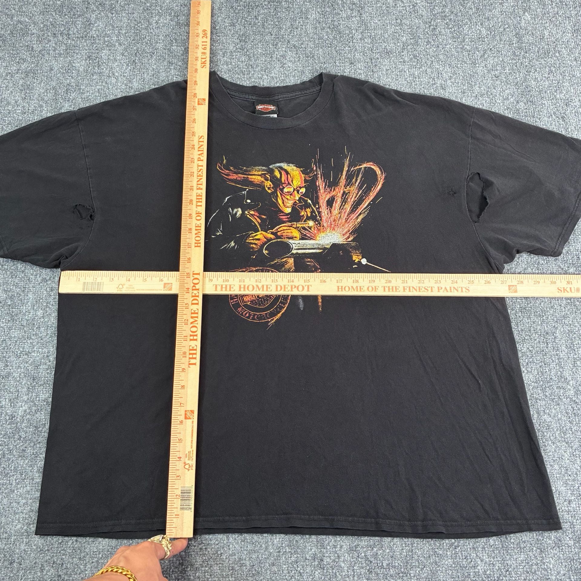Vintage Harley-Davidson Destination Tacoma WA Graphic T-Shirt Welder Design Size 3XL 5