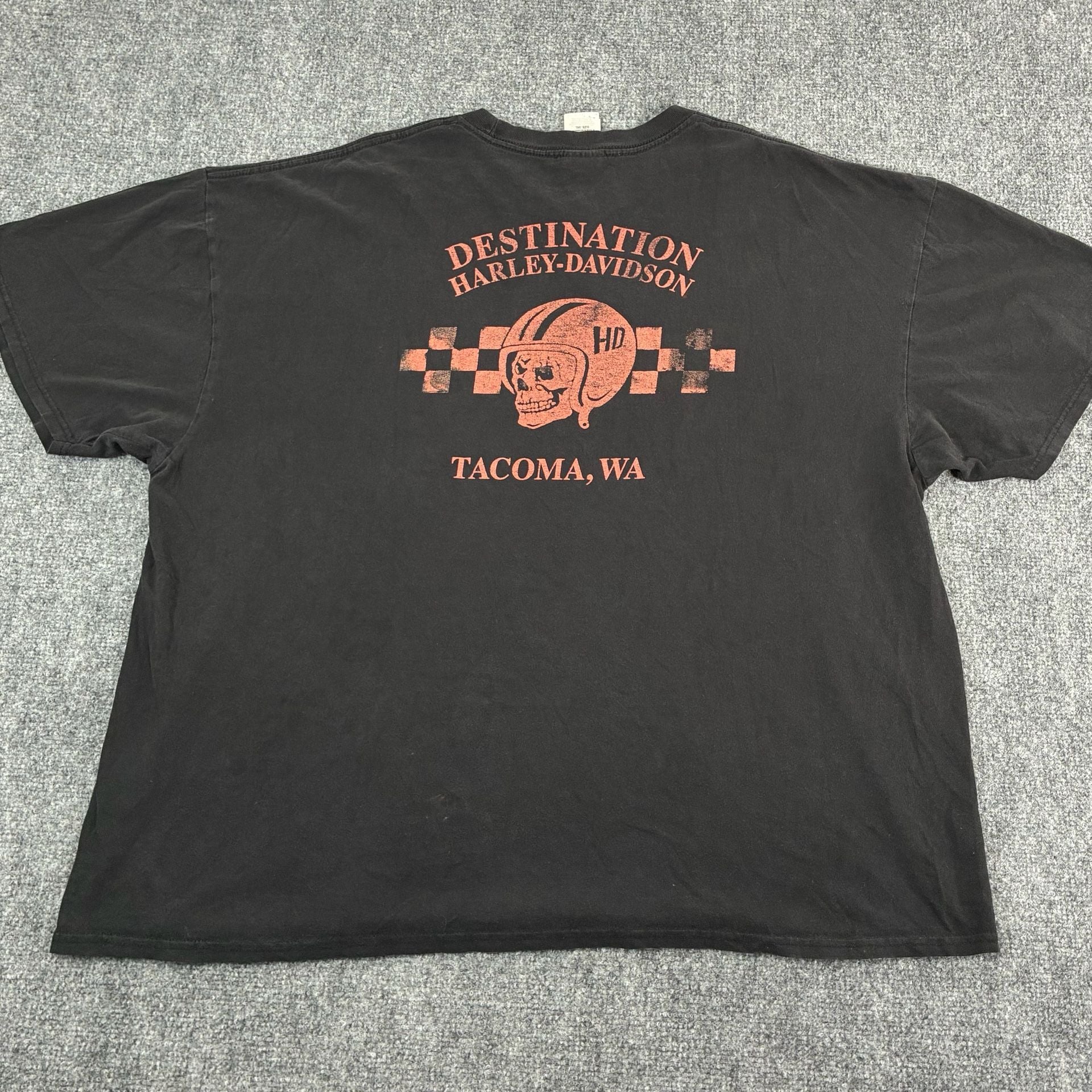 Vintage Harley-Davidson Destination Tacoma WA Graphic T-Shirt Welder Design Size 3XL 7