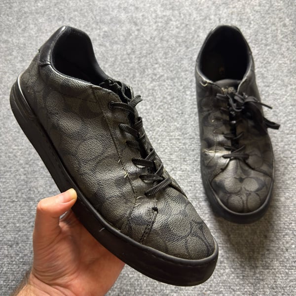 Coach G4949 Men's Signature Canvas Low Top Sneakers in Black