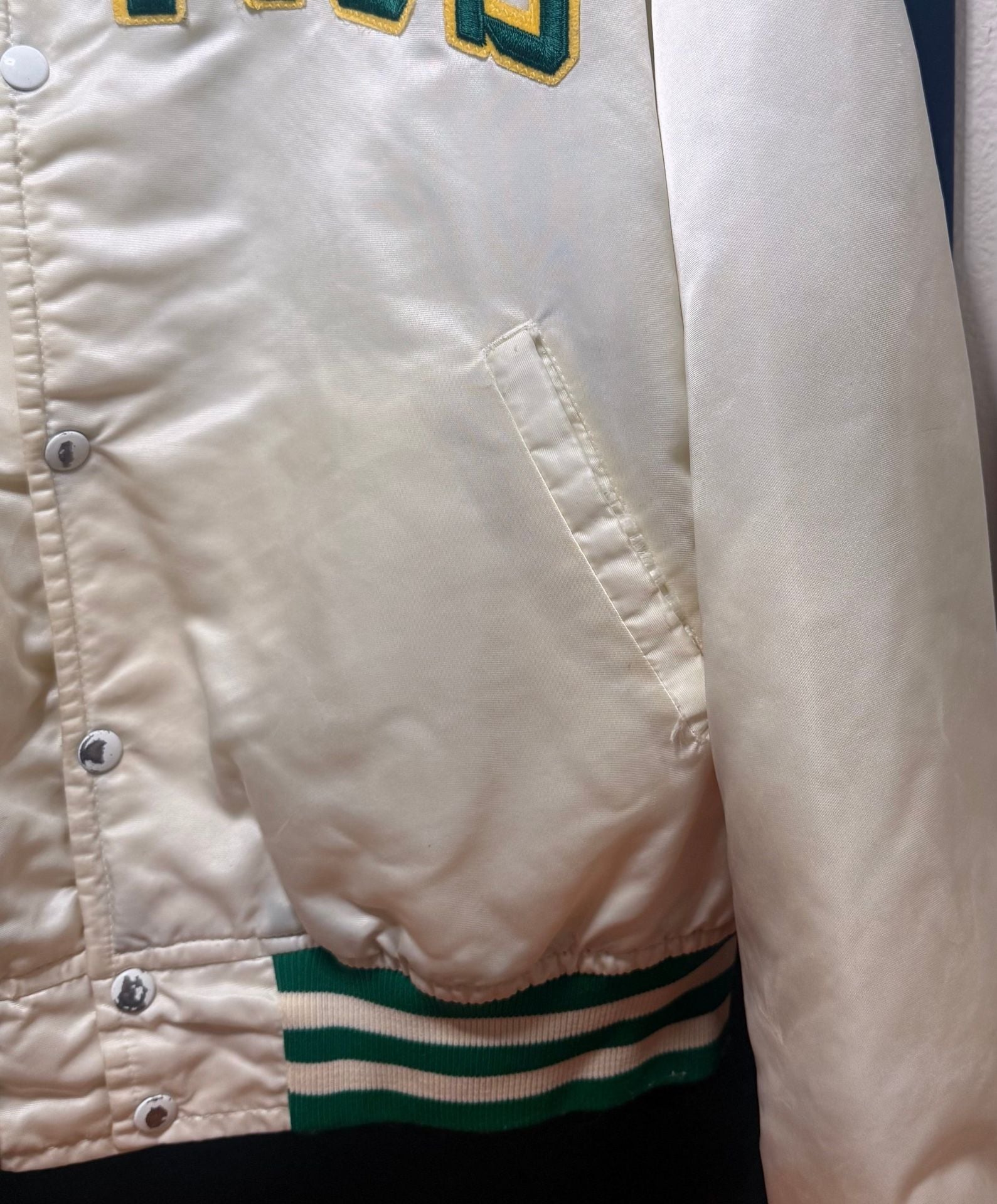 Vintage White Satin Boston Celtics NBA Starter Jacket 5