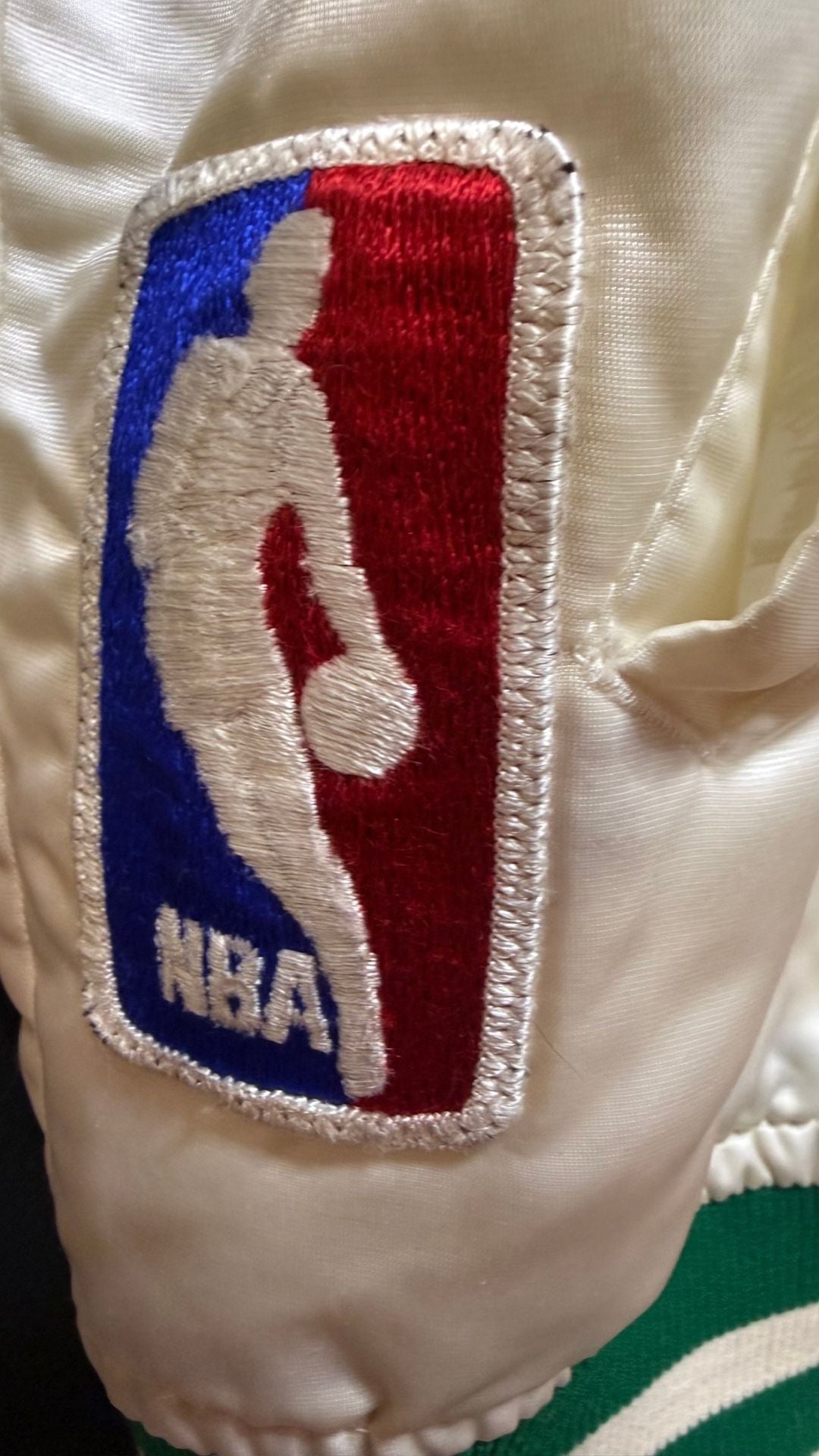 Vintage White Satin Boston Celtics NBA Starter Jacket 6