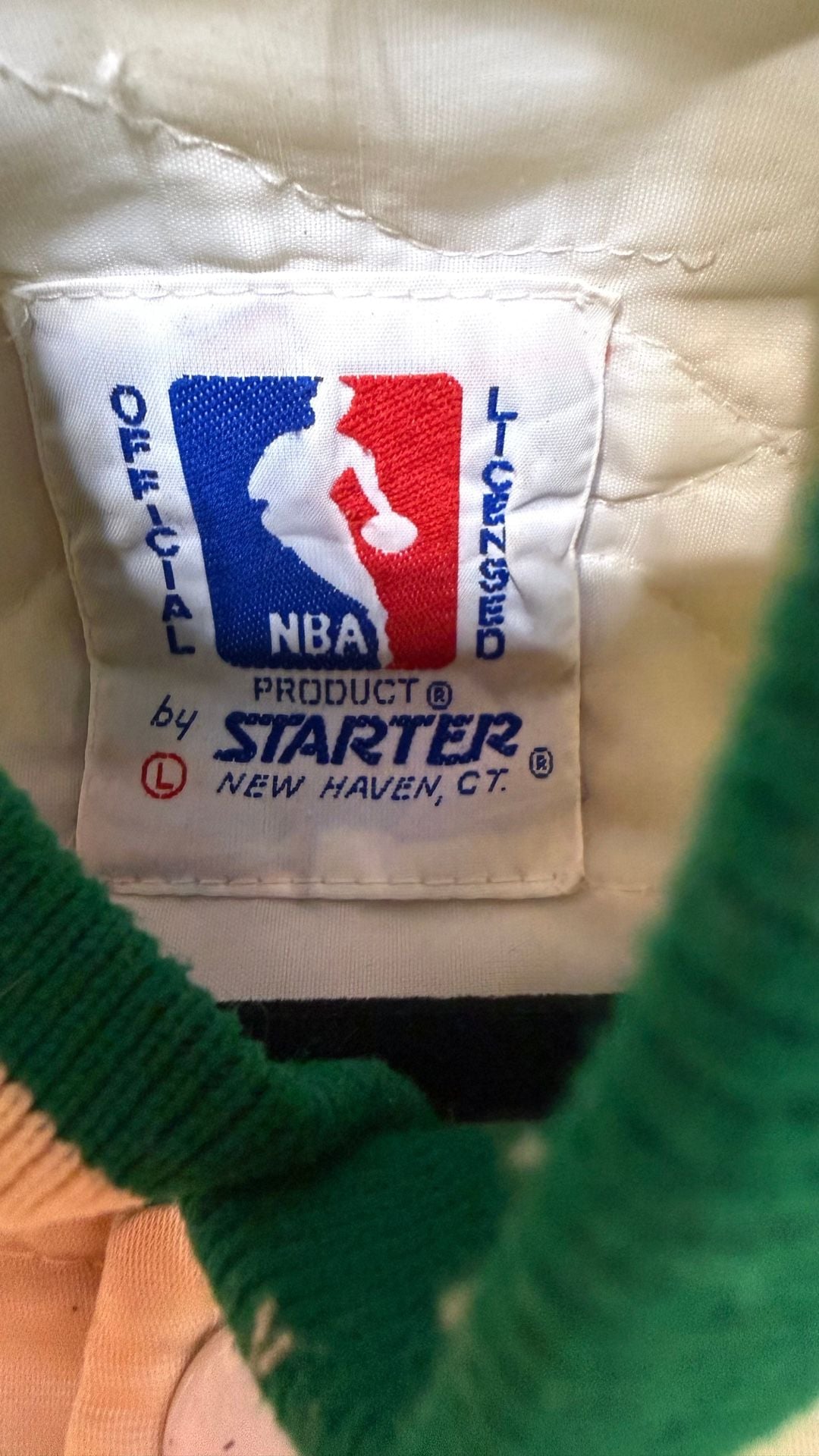 Vintage White Satin Boston Celtics NBA Starter Jacket 9