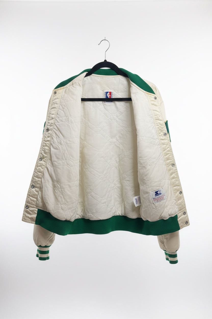 Vintage White Satin Boston Celtics NBA Starter Jacket 12