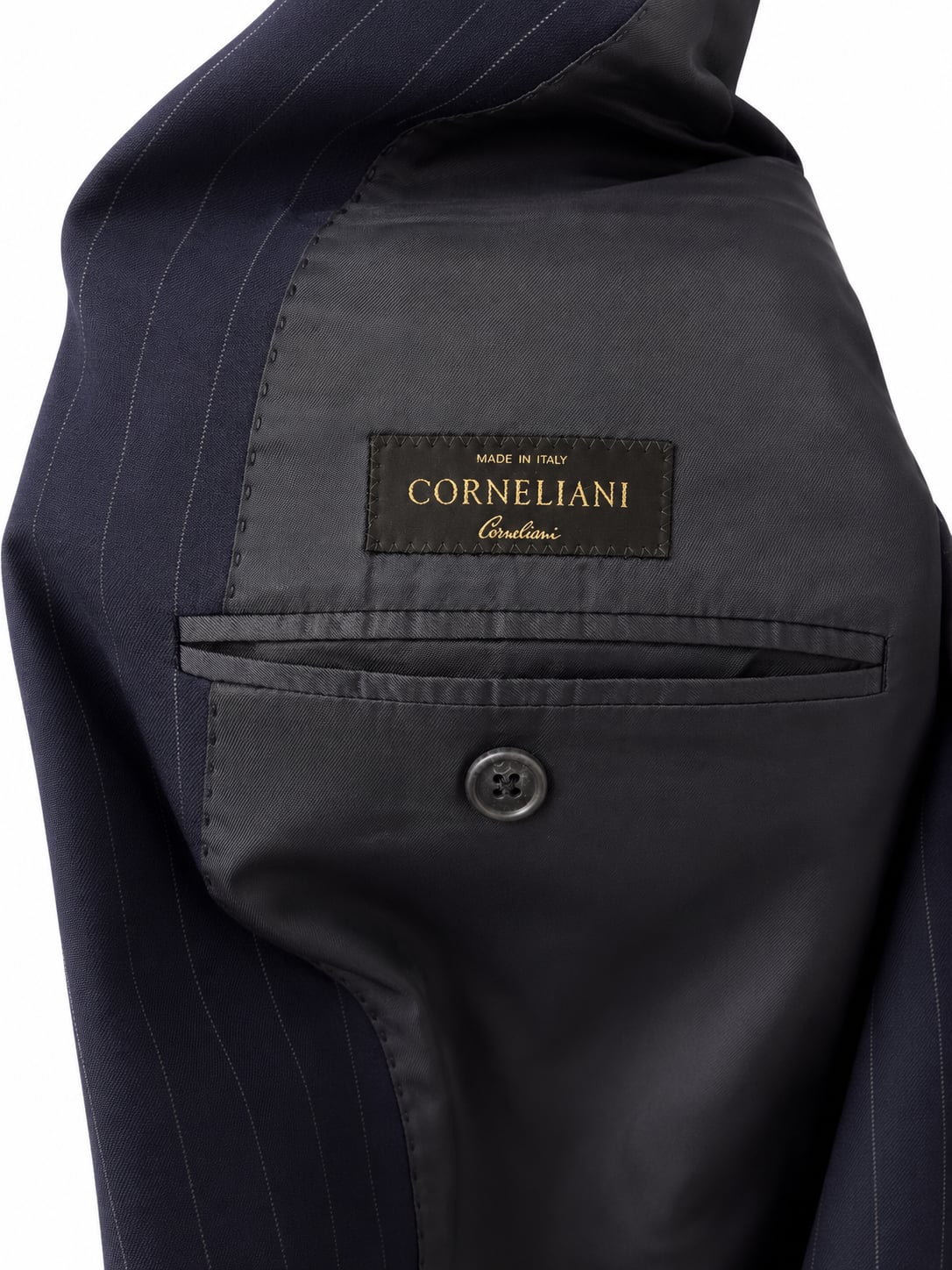 Corneliani 'Vogue' Navy Pinstripe Virgin Wool Suit Jacket 5