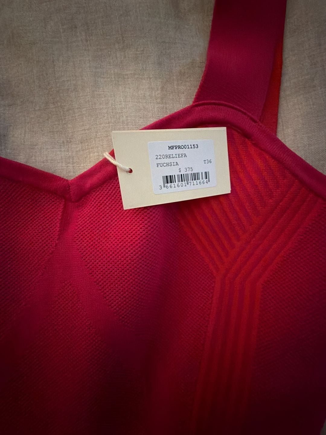 MAJE Knit Sporty-Couture Dress Hot Pink Skater Dress With Wide Strap Slimming 3