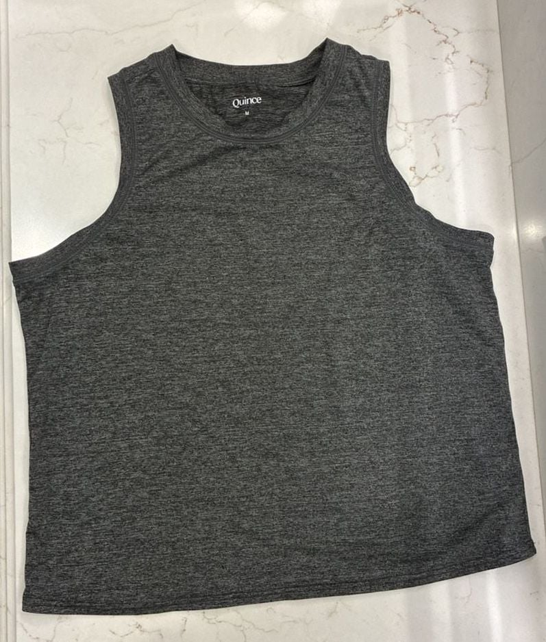Quince Performance Athletic Tank Top in Heather Grey 2