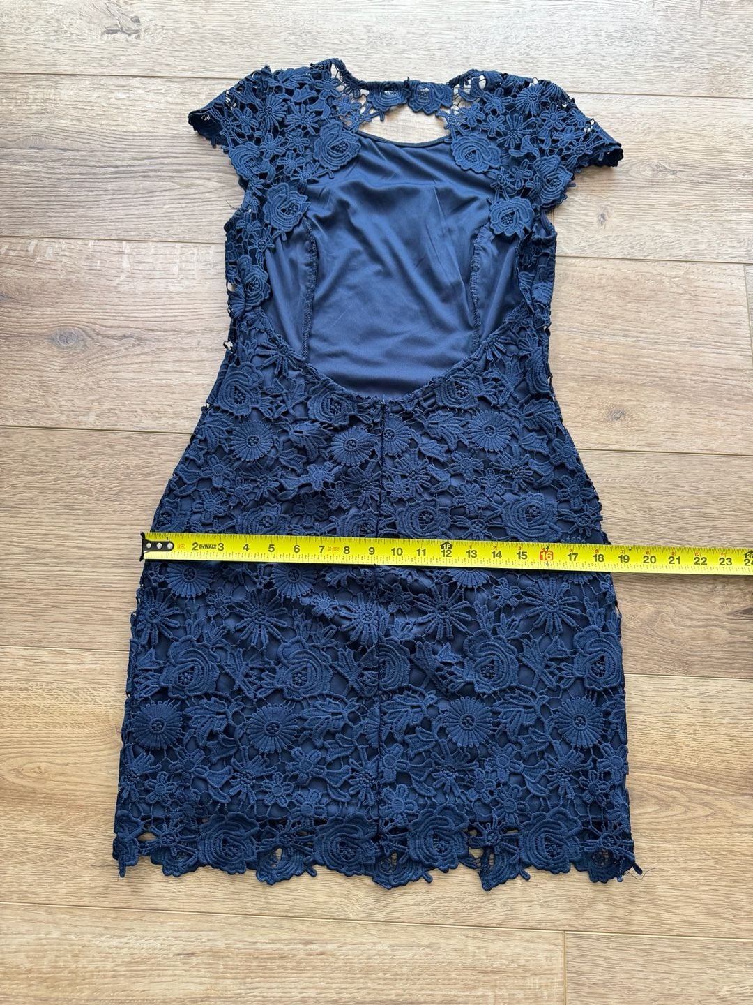 Lulus Romance Language Navy Floral Lace Mini Dress Lined Medium M 7