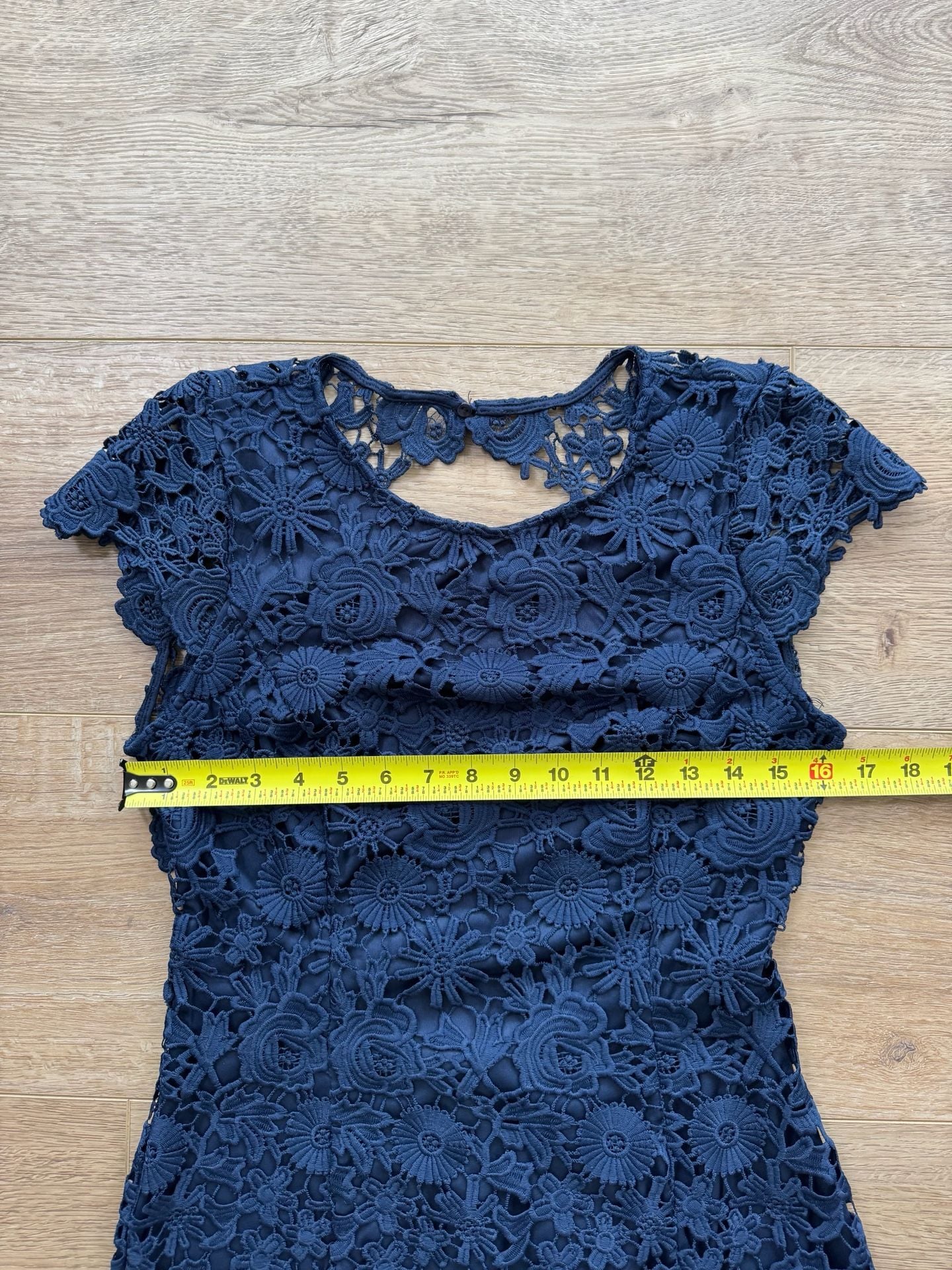 Lulus Romance Language Navy Floral Lace Mini Dress Lined Medium M 8