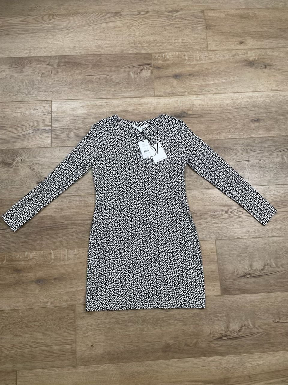 Diane von Furstenberg Reina Floral Check Mini Dress Silk Blend Size 6 NWT 3