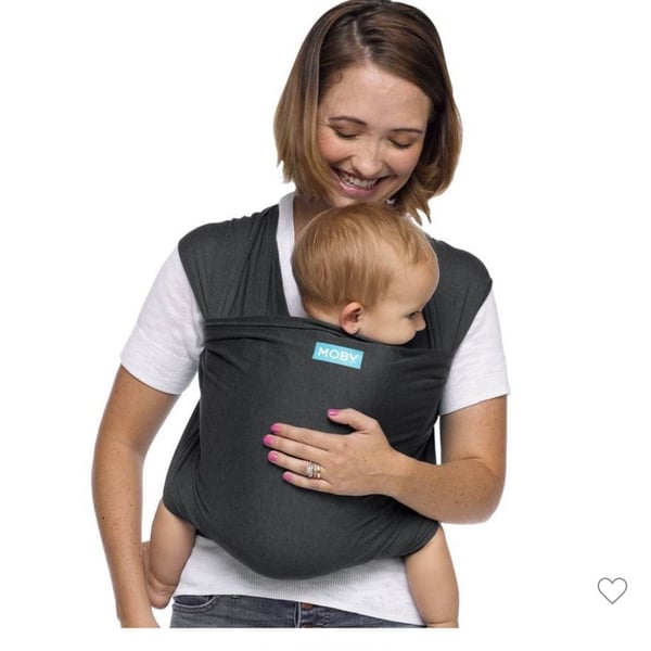 Moby Evolution Wrap Baby Carrier - Newborn & Up - Charcoal: Viscose Cotton, Buckle-Free, Hip & Facing-In Front Carrier : ,