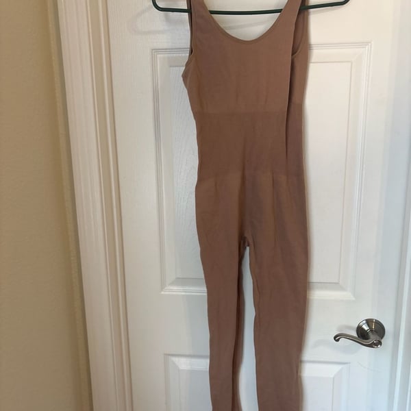 Fashion Nova Krystal Seamless Jumpsuit in Taupe