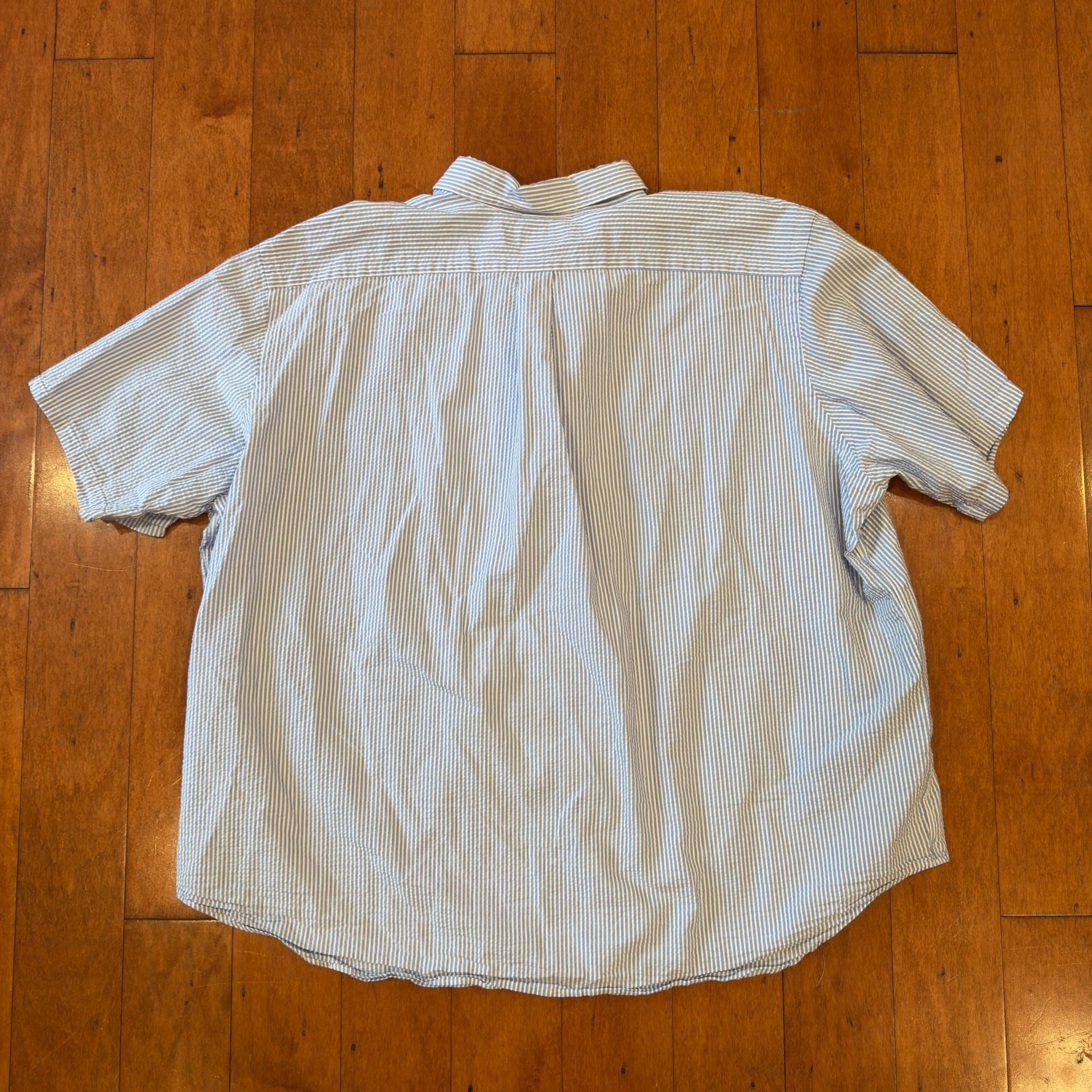 Vintage Polo Ralph Lauren Blue Label Seersucker Stripe Button Down Shirt 3XB Big 8