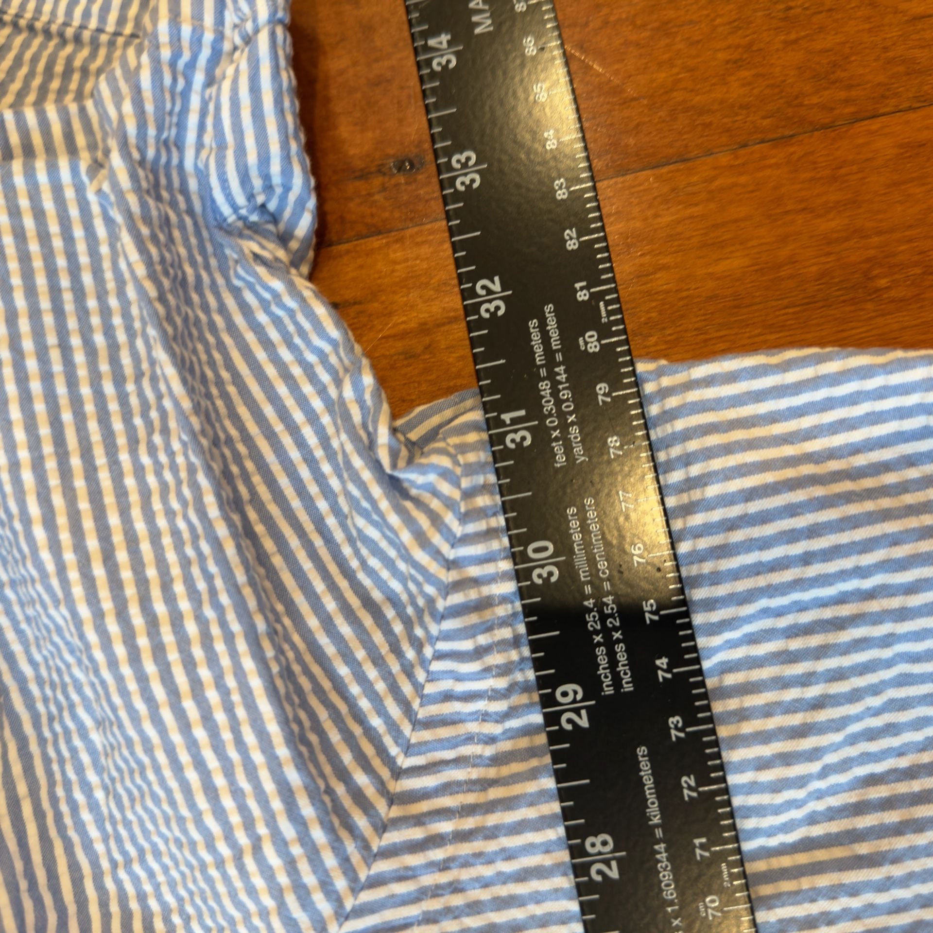 Vintage Polo Ralph Lauren Blue Label Seersucker Stripe Button Down Shirt 3XB Big 10