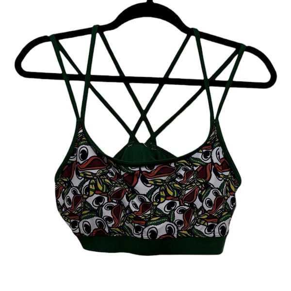 Size X-Large Zoozatz Athleisure University of Oregon Ducks Strappy Sports Bra