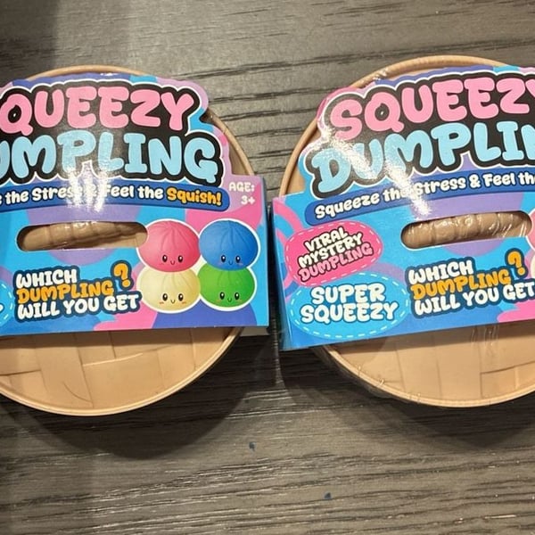 Set of 2 Squeezy Dumpling Viral Mystery Stress Relief Squishy Toys